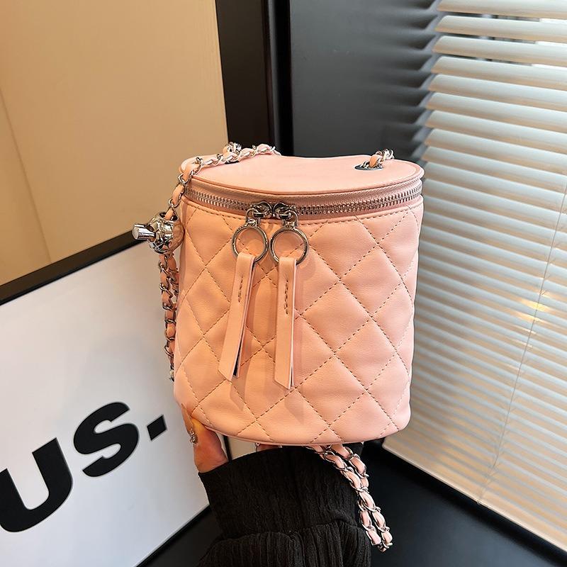 

Сумка-ведро нишевого дизайна, летняя новая модная сумка-мессенджер, сейчас популярна сумка с ромбами розовый