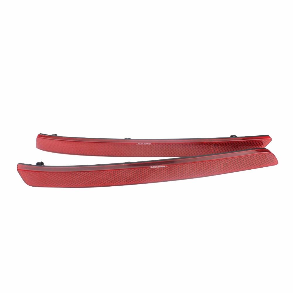 ANGRONG 2x For VW Transporter T5 Multivan Caravelle Rear Bumper Reflector Red Lens 2012-2016 No Light
