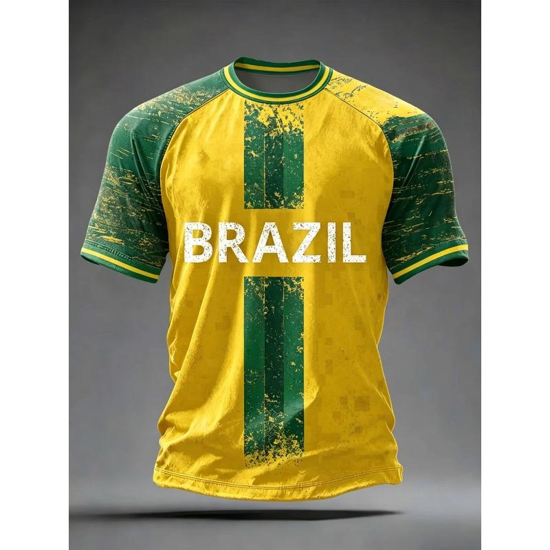 2026 New Brazil Football Jersey T Shirt Brazilian National Team Shirt O Neck Oversized Casual Streetwear Mens Apparel Fan Jersey
