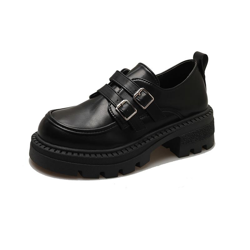 

Толстые подошвы маленькие кожаные туфли женские Jk колледж черные одинарные туфли женские с юбкой Le Fu обувь модные женские летние дышащие туфли 40