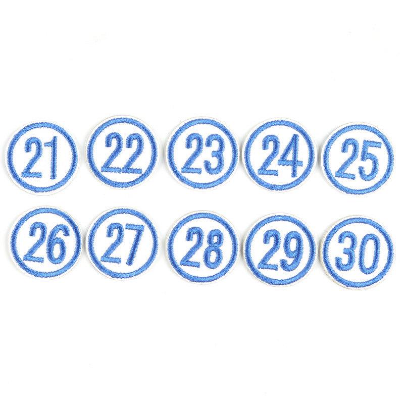 Digitaler Stoffaufkleber Zahlenaufnäher Kindergarten Schulmarke Markierung Wärmeübertragungsaufkleber Kleidung Hosen Löcher Stickerei-Aufkleber Klein