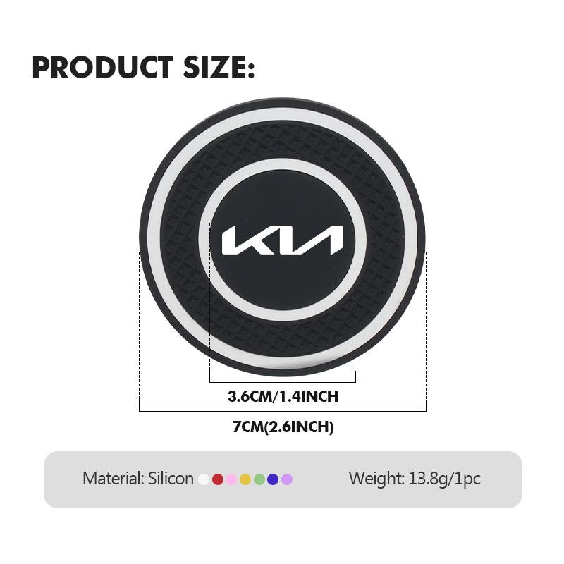 For KIA Car Water Cup Slot Car Coaster Decoration Anti Slip Mat Pad Rio K5 K2 Sportage Ceed Sorento Picanto Stinger Soul  VU8