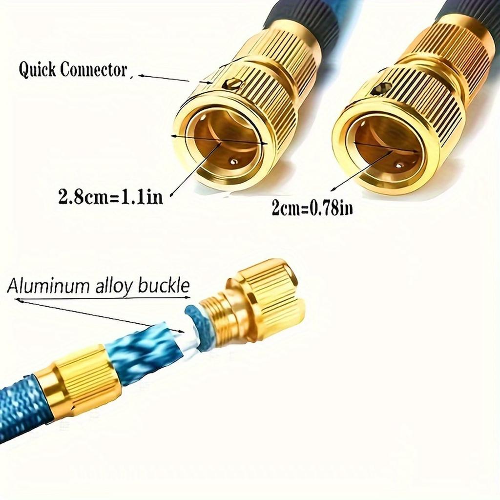 Expandable Garden Hose with High Pressure Spray Gun and Connector Set Flexible Water Hose for Car Washing Lawn Watering and Outdoor Cleaning
