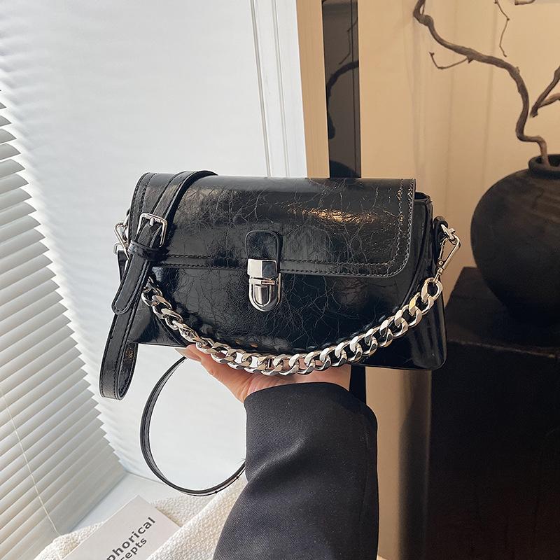

Popular high-end bag women s new simple casual chain bag shoulder crossbody small square bag чёрный