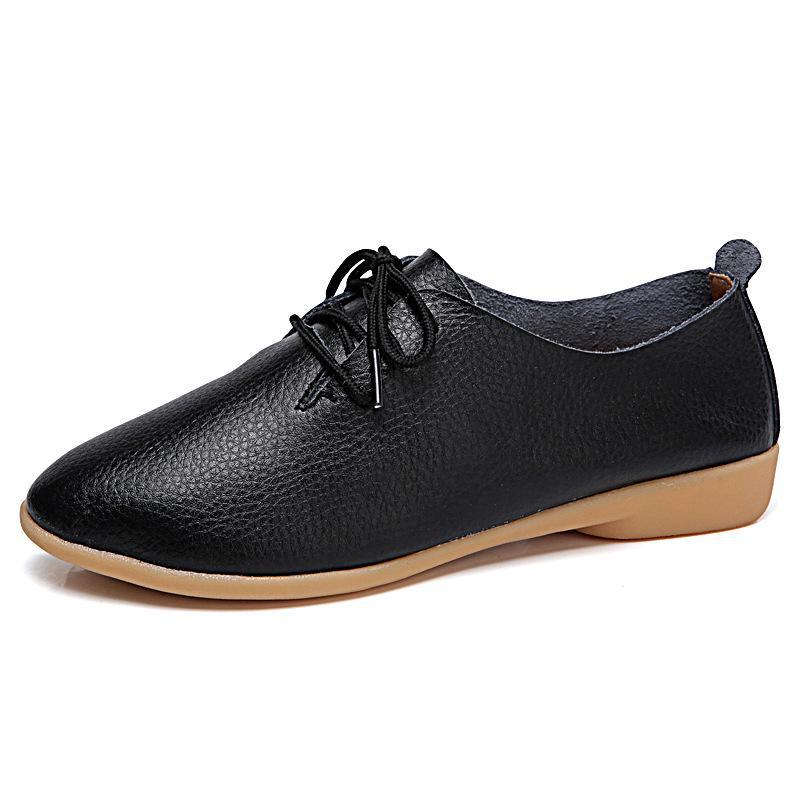 

Жіночі ретро-британські шкіряні туфлі 2023 року на товстому каблуці, універсальні, на весну й осінь 35 чорний