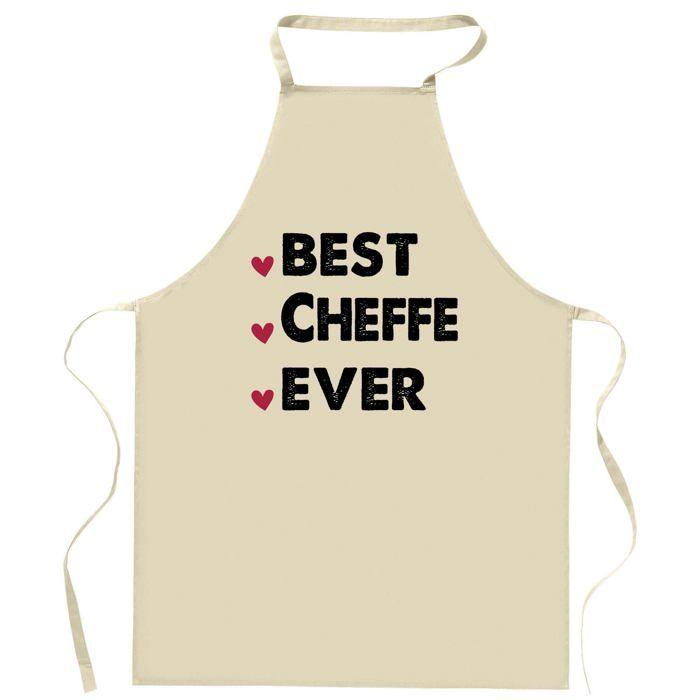 Tablier de cuisine - COUSINE Best Ever - Impression Bretonne - Coton résistant - Liens ajustables
