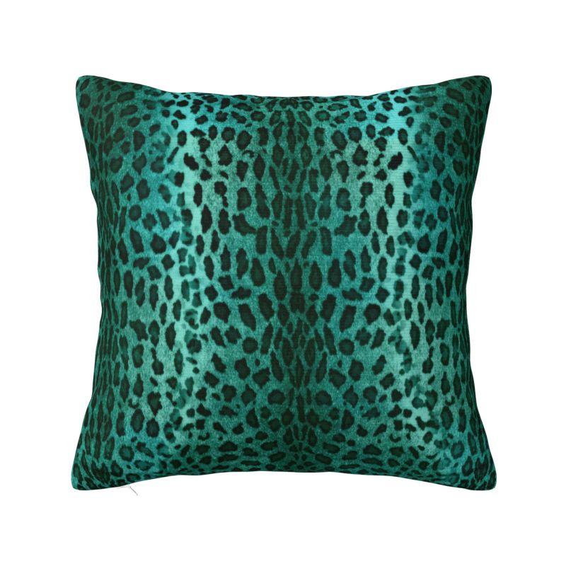Fluffy Leopard Skin Leather Texture Sofa Cushion Cover Polyester Tropical Wild Animal Throw Pillow Case Bedroom Decoration