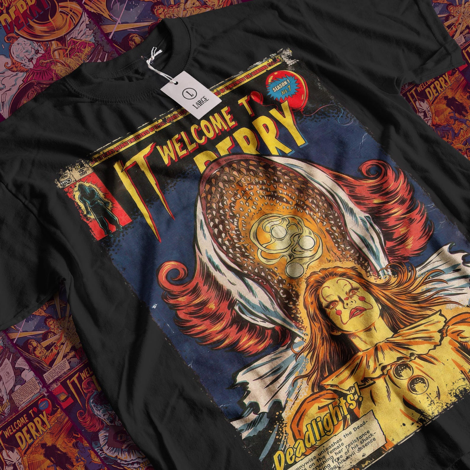 Welcome to Derry T-Shirt: Vintage Horror Movie Graphic Tee S