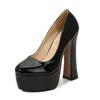 Super High Heels Damen Party Schuhe Nachtclub Sexy Damen Plateau Moderne Schuhe Blockabsatz 14cm Schwarz Weiß Pink Übergröße 42