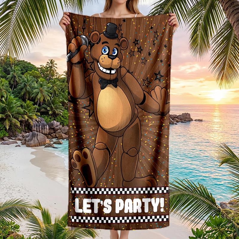 Freddy Bear Fashion Beach Towel: Ideal for Summer Adventures Soft, absorbent and quick drying suitable for swimming and bathing