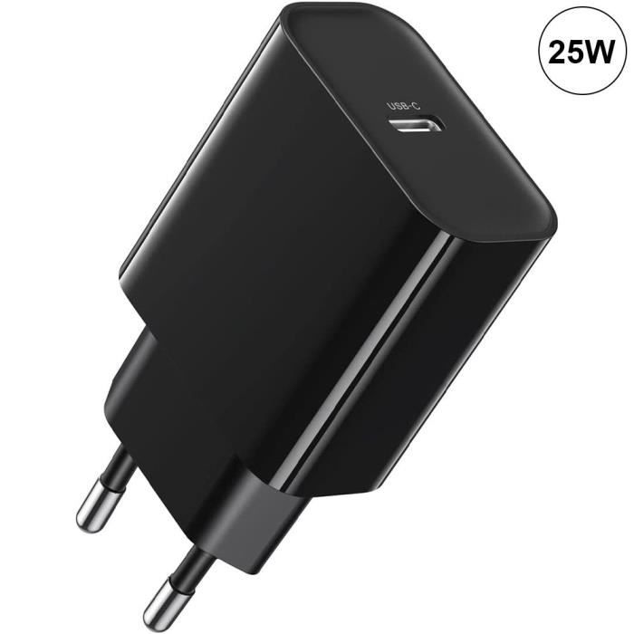 Chargeur - E.F.CONNECTION - 25W - USB-C - Compatible iPhone 15/16 - Noir