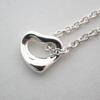 Pre-owned Tiffany & Co. silver 925 open heart pendant necklace j56-1
