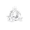 Glänzender O-förmiger Kronen-Kutsche Anhänger Unisex Anhänger Silber 798323