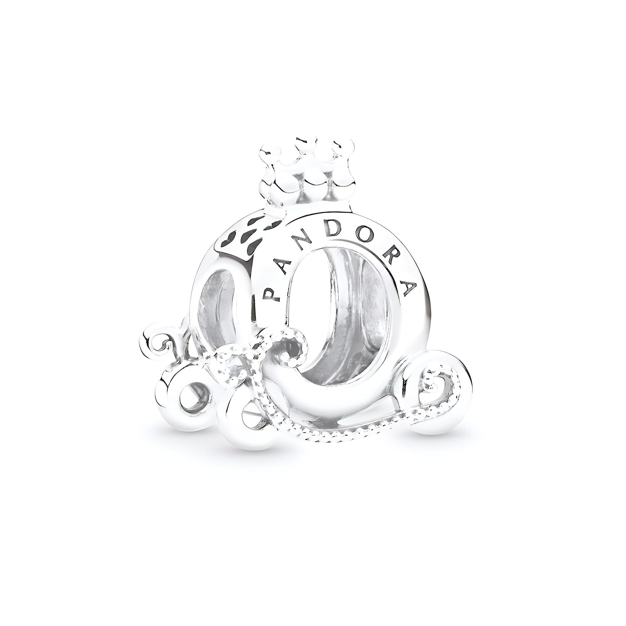 Pandora Smooth O-Shaped Crown Carriage Charm Unisex Charm Silver 798323 Silver