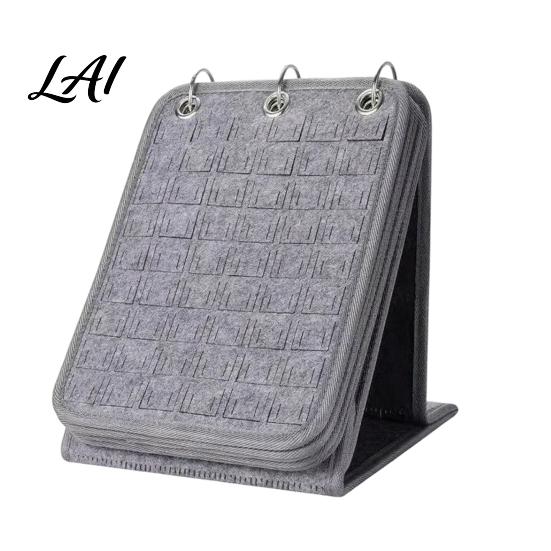 Desktop Storage for Collectors Enamel Pin Felt Display Holder Large Capacity 5 Pages Badge Collection Stand Classified Folder Wear Resistant