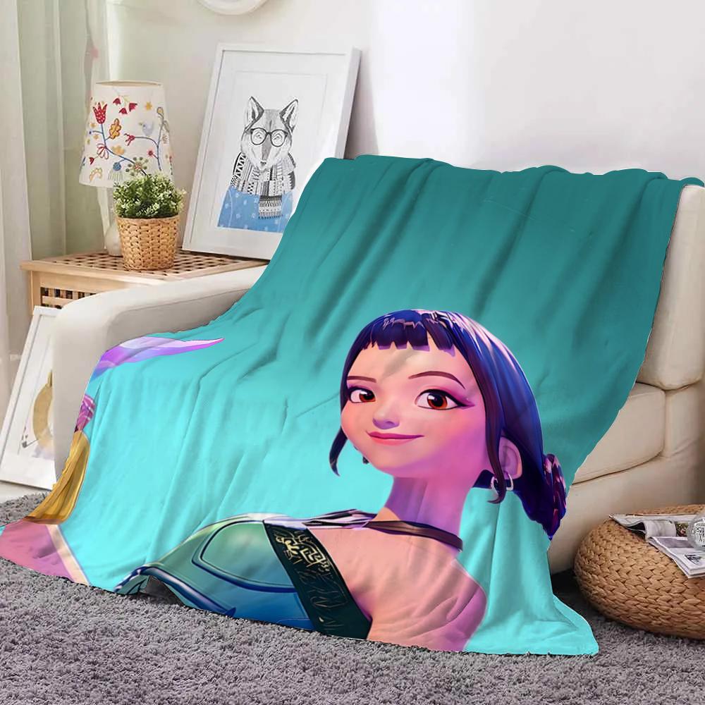 KPop Demon Hunters Blanket pattern set: Anime style, from mysterious characters to youthful images, warm and warm