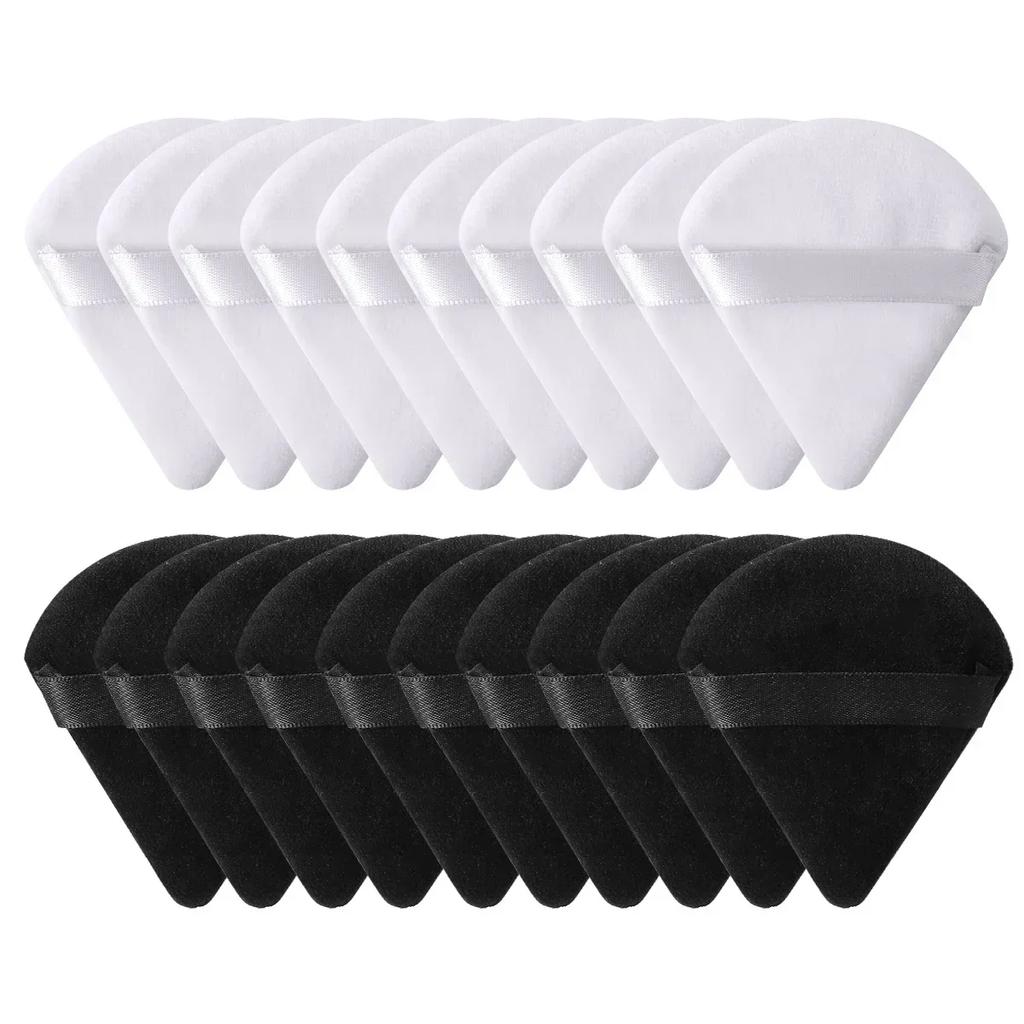 20/10Pcs Triangle Velvet Powder Puff Wet Dry Use Makeup Sponge Cosmetics Blender Makeup Foundation Beauty Tool Accessories