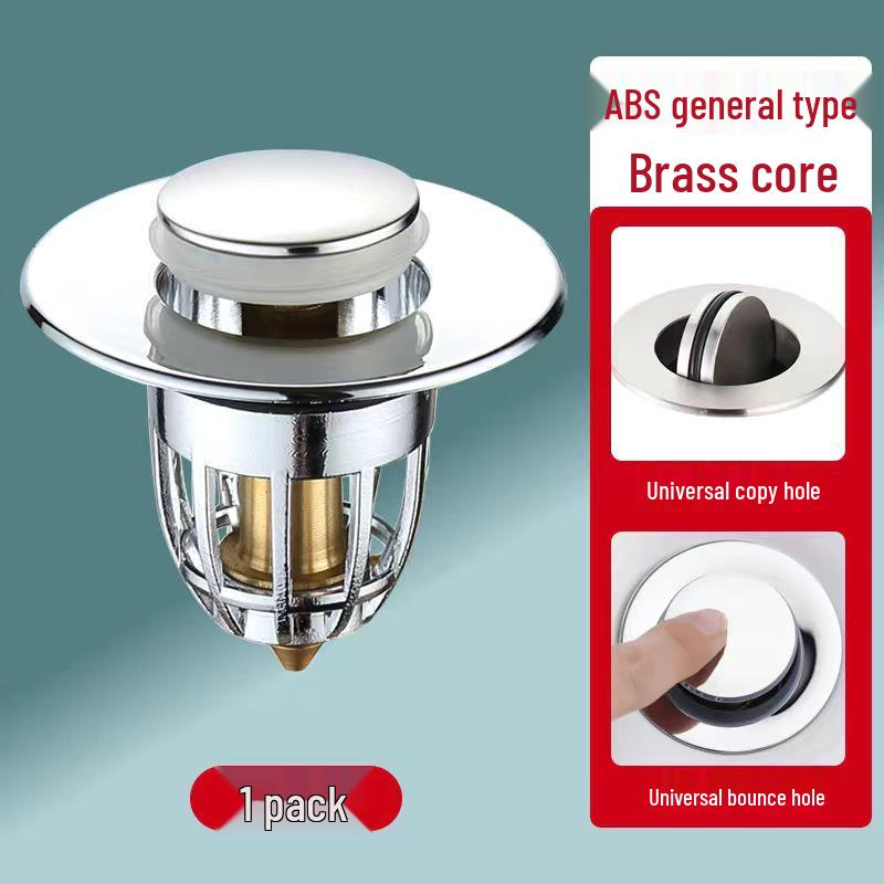 Anti-Odor Copper Pop-Up Washbasin Drain: Insect-Proof, Anti-Clogging, Leak-Proof Plug Accessory