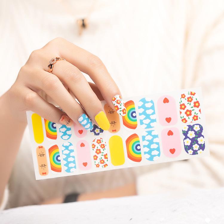 Nail Polish Film 20 Finger Nail Art Sticker Glitter Powder Stamping Nail Sticker Nail Art Sticker