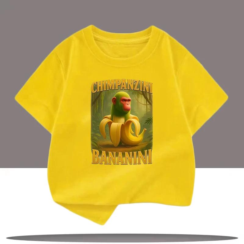 

Banana Monkey Funny Children Print T-shirt Boys Girls Casual Fashion Summer Cute Loose Short Sleeve Tops O-Neck Kids T-shirt 100