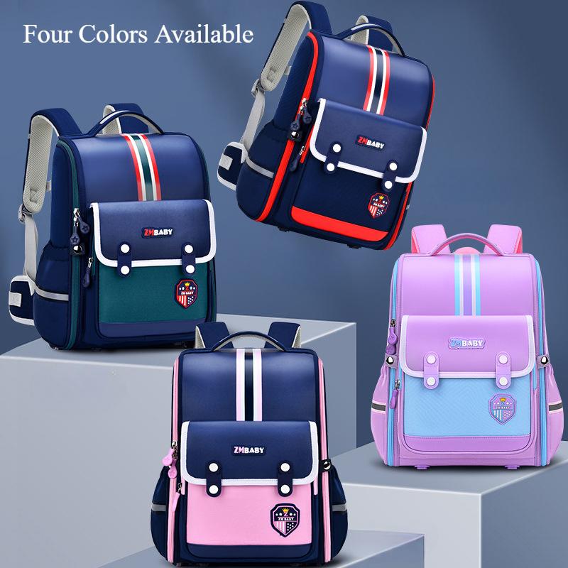 Nylon Trendy England Style Autumn New Primary Student School Bags Integrated Full Opening Large Capacity Children Backpack Grades 1-3-4 Boy's Book Bag