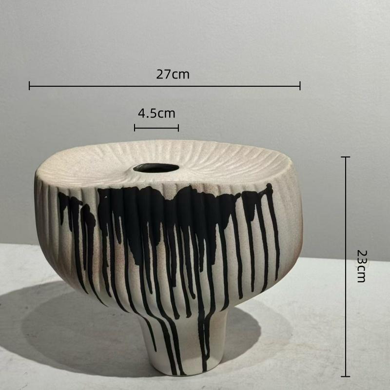 Ceramic Vase Irregular Ink Flow Flower Vase Handmade Porcelain Pot Ceramic Handicrafts Flowerpot Home Decoration Accessories