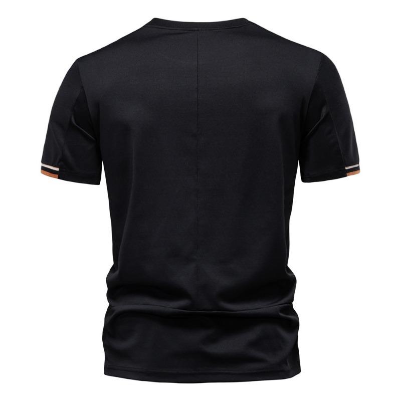 New Summer T-shirt Men's Solid Color Embroidery