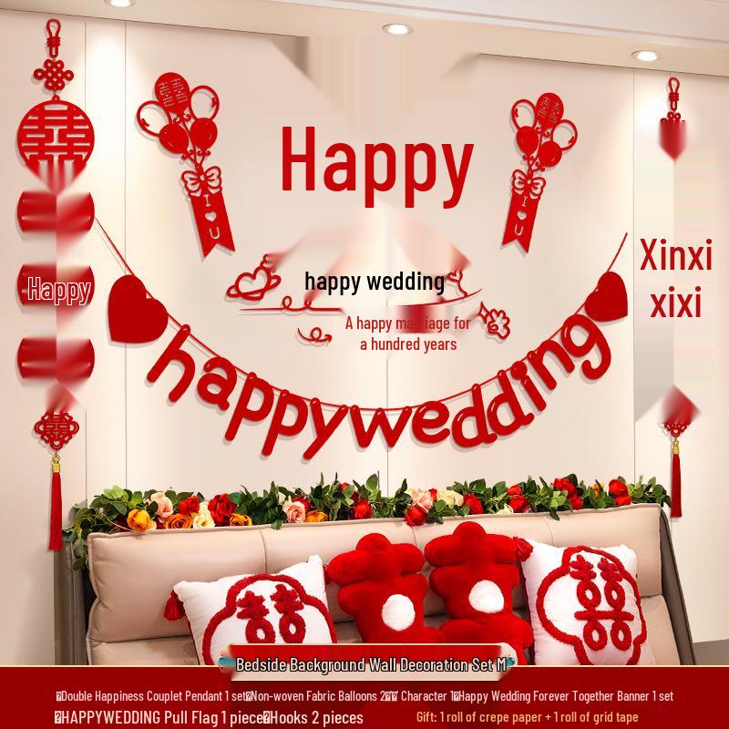 Zestaw Dekoracji Sypialni Ślubnej: Kompletne artykuły ślubne do pokoju Mistrza i Panny Młodej