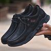 Herren-Sneaker aus echtem Leder Outdoor-Erwachsene Schnürschuhe Vintage Freizeitschuhe Rutschfest Männliches Trekkingschuhwerk Freizeit-Trainer