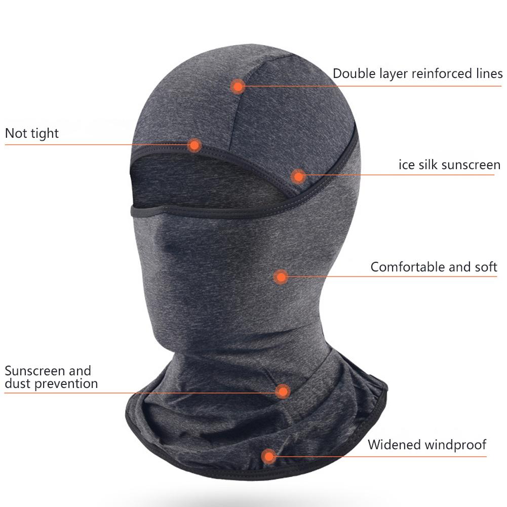 Unisex Elastic Cycling Face Mask Ice Silk Sports Face UV Protection Hood Comfortable Sunscreen Headgears For Outdoor Hiking