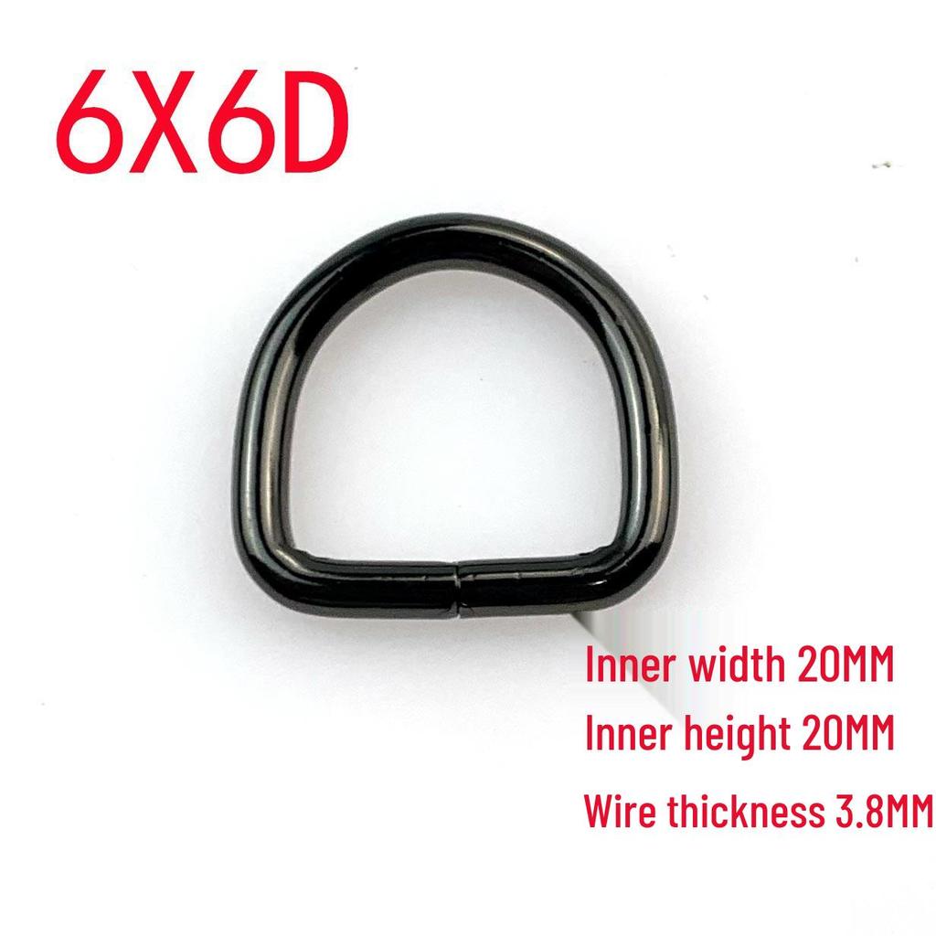 3.8mm Thick D-Ring Buckle Hardware for Bag Straps and Side Hooks