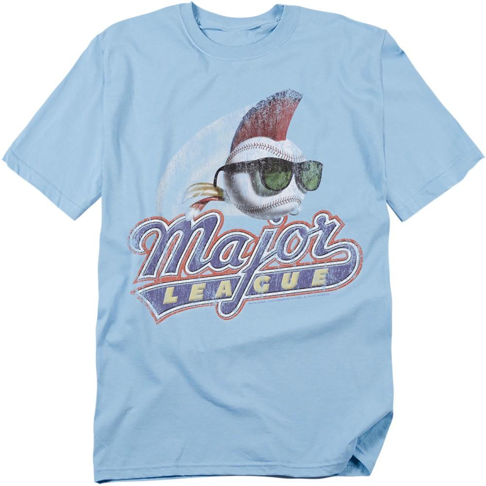 Major League - Distressed Logo - Adult Unisex Short Sleeve T-Shirt - Blue S