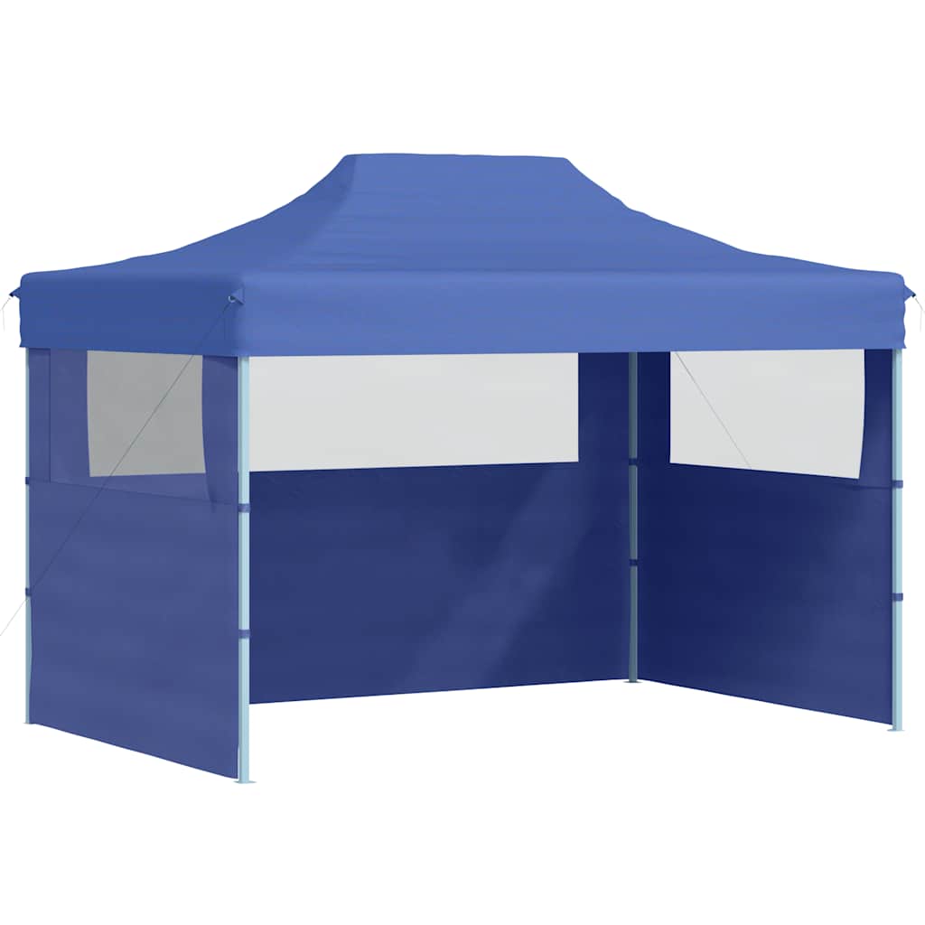Professional Foldable Party Tent with 3 Side Walls 3*4 M Steel Frame Blue