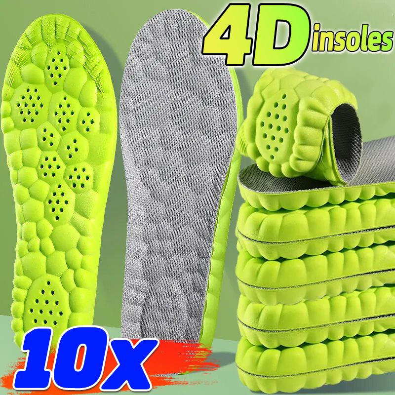 10pcs New 4D Sport Insole Super Soft Shoes Sole Pads for Feet Shock Absorption Baskets Shoe Sole Arch Support Orthopedic Inserts