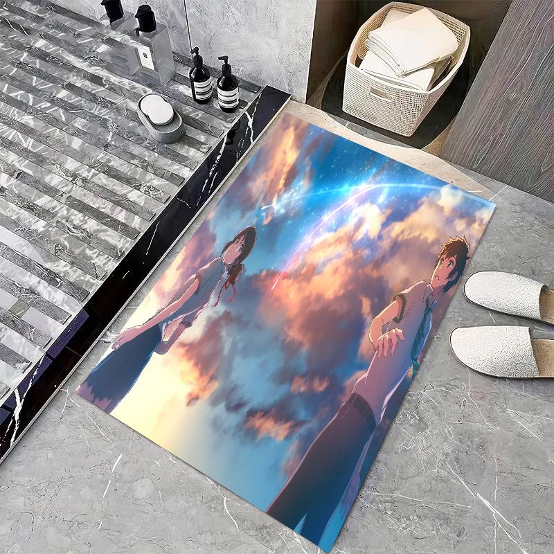 1pc Anime Your Name Bathroom Absorbent Mats Anti-Slip Mats Home Decor Supplies Carpets Home Kitchen Floor Mats