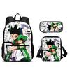HUNTER × HUNTER Backpack Pen Bag Shoulder Bag 3Pcs Set Anime Printed Kindergarten Boys and Girls New Large Capacity Lightweight