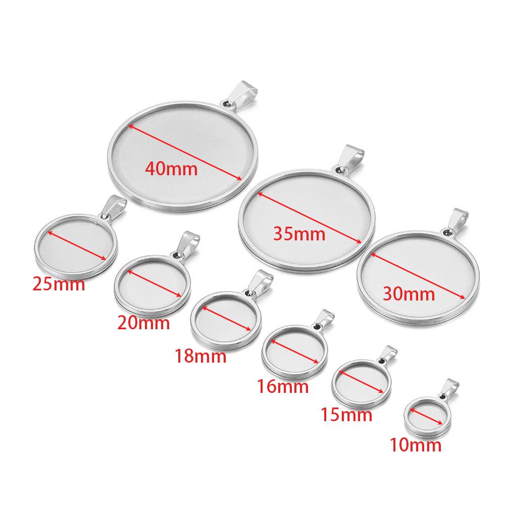 18K Gold Plated Stainless Steel Round Pendant Tray (10-40mm) for DIY Necklaces