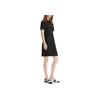 Karl Lagerfeld Minimalist Versatile Travel Solid Color Button Knit Short Sleeve Dress Women Dresses Black 236L1330