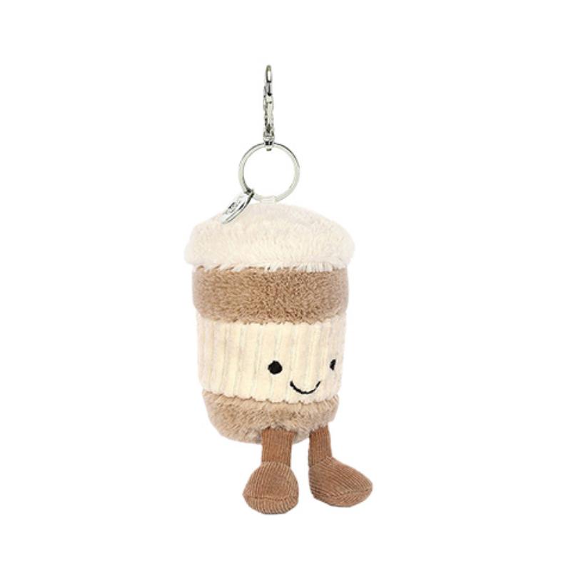 JELLYCAT Fun Items Series Take-out Coffee Bag Charm Doll Plush Pendant Sitting Height 12cm Height