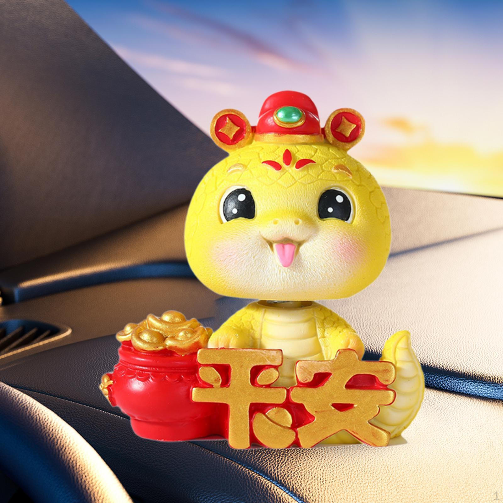 

Статуэтка животного Змея Украшение для приборной панели автомобиля Настольная смоляная фигурка Подарок With Hat 7.7x4.5x8cm