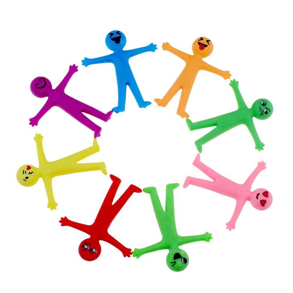 10 Pcs Novelty Stretchy Stretch Toy Cute Colorful Yellow Stress Relief Stretchy Fidget Gifts TPR Soft Plastic Creative Doll Toy