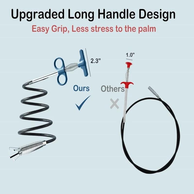 Spring Pipe Dredging Tools Sewer Pipe Unblocker Drain Snake Hose Drain Cleaner Sticks Clog Remover Cleaning Household
