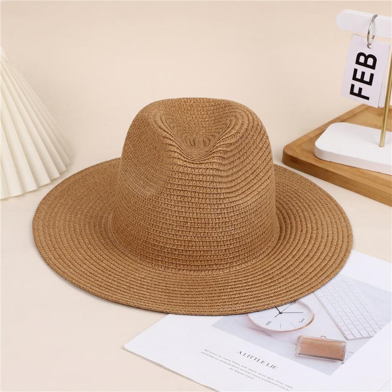Beach travel vacation outdoor wide edge sunshade sun hat men and women fashion denim straw hat