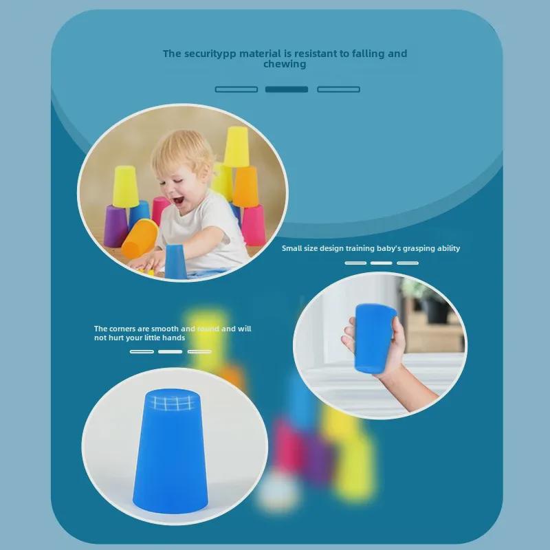 Color Sorting Stacking Cups - Montessori Educational Toy for Ages 2-4