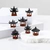 Mini Estatua de Pagoda Modelo de Edificio Antiguo Pabellón Hexagonal Entornos Asiáticos Exóticos Jarrón de Flores Decoración para Acuario Casa de Muñecas