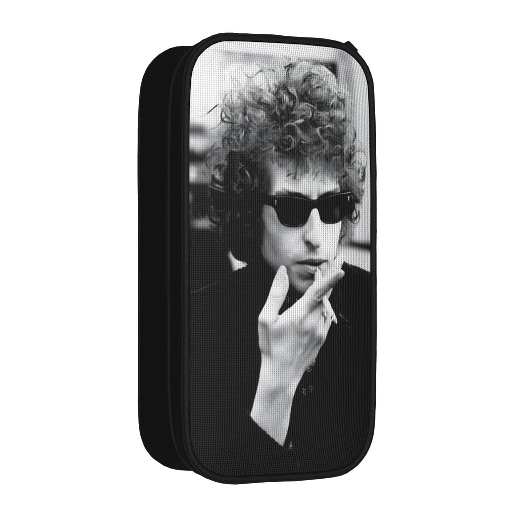 Bob Dylan Singer Pen Box Double Layer Large Capacity For School Pencil Bag Gift