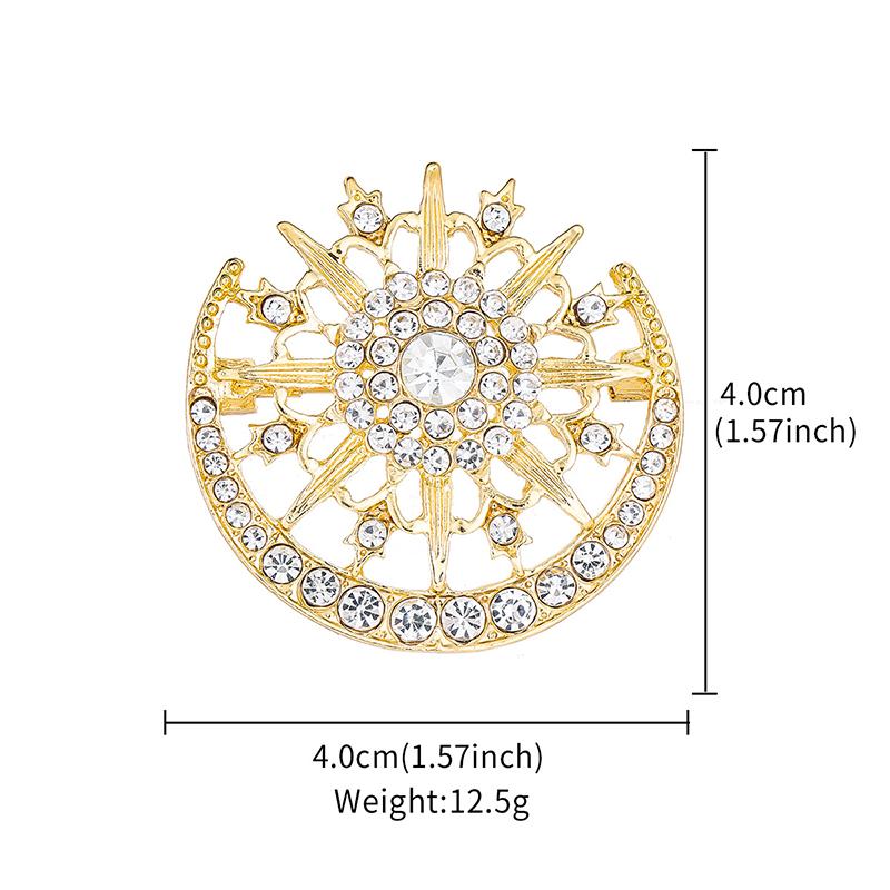 Muslimischer Stern Mond Brooch Universelle Legierung Brooch Trendige Und All-Match Kleidung Rucksack Schal Accessoires Broschen 1 Stück