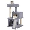 PAWZ Road Mini Cat for Senior Low Cat Pet Hemp Cat Scratching Height Gray Tower, Small, Cats, Tower, 2-Tier Bed, Tower, Slim, Compact, Freestanding,