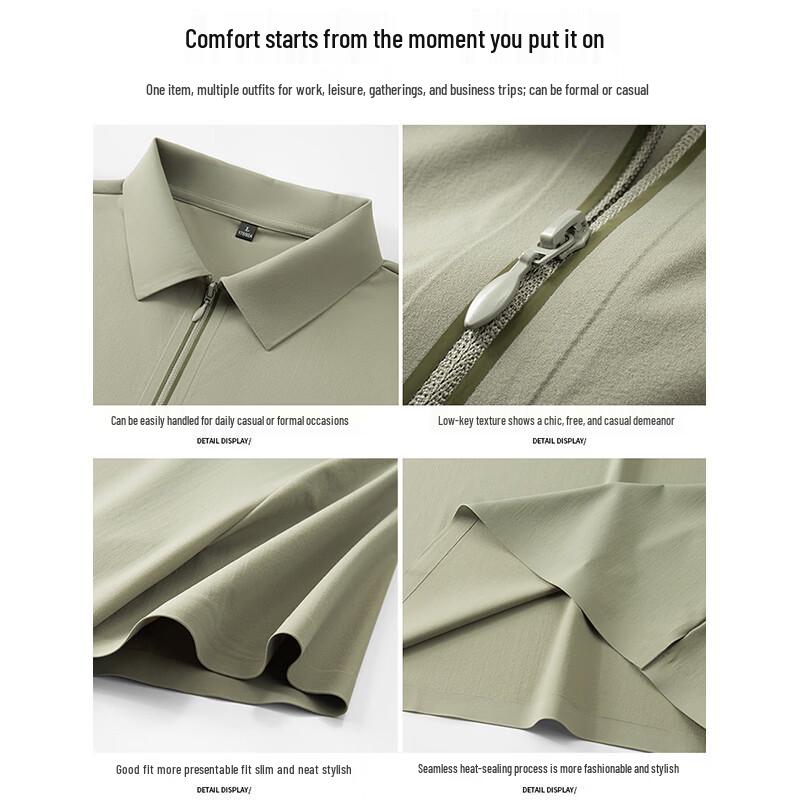 JEEP SPIRIT Men's 7A Antibacterial Ice Silk Polo Shirt