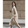 Demana Women's Spring Ruffle Edge Pure Cotton Shirt Dress
